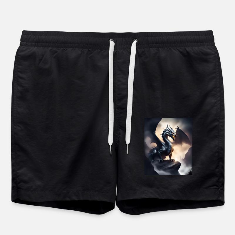 dark shadow dragon - Swim Trunks - black