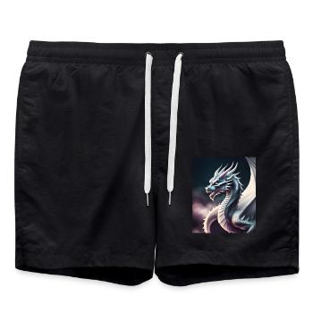 Dragon silhouette - Swim Trunks - black - Front - AI Model Male 185 light (185cm)
