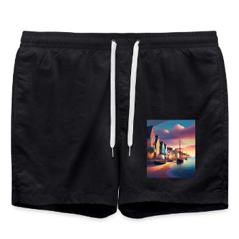 Port de la ville de Denmark - Short de bain - noir - Devant - AI Model Male 185 light (185cm)