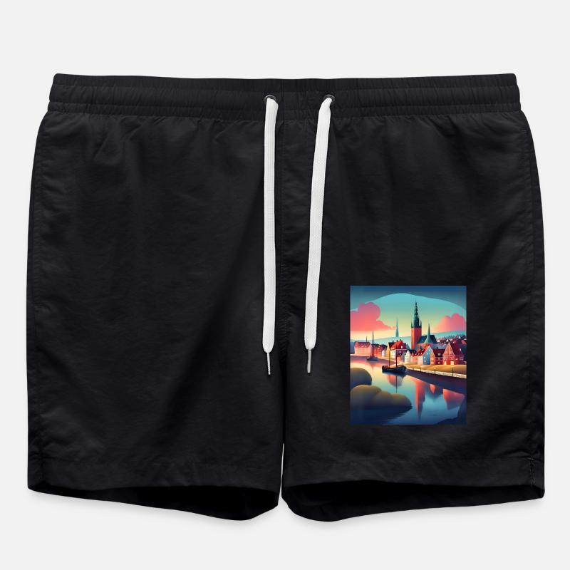 A town in Denmark - Swim Trunks - black