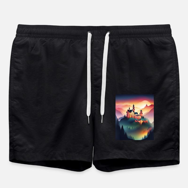 Gorgeous Romanian castle - Swim Trunks - black