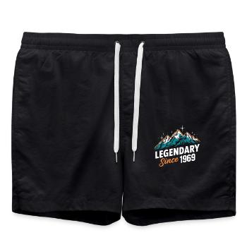 Legendary Since 1969 Hiker Birthday Mountain Hiking - Swim Trunks - black - Front - AI Model Male 185 light (185cm)