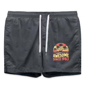 Awesome Since 1983 Birthday - Swim Trunks - anthracite - Front - AI Model Male 185 light (185cm)