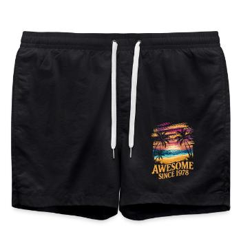 Awesome Since 1978 Beach Sunset - Swim Trunks - black - Front - AI Model Male 185 light (185cm)