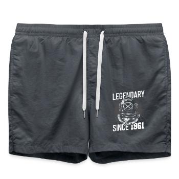 Legendary since 1961 - Diving Diver Birthday - Swim Trunks - anthracite - Front - AI Model Male 185 light (185cm)