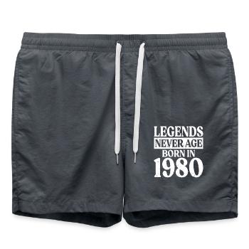 Legends Never Grow Old Birthday 1980 - Swim Trunks - anthracite - Front - AI Model Male 185 light (185cm)