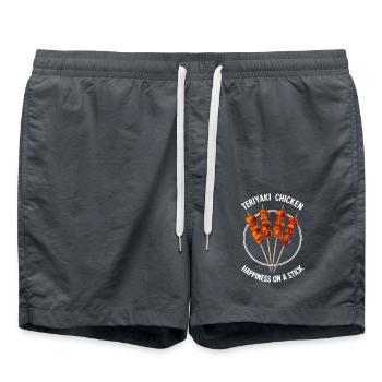 Teriyaki Chicken Happiness Auf Einem Stock - Badeshorts - Anthrazit - Vorne - AI Model Male 185 light (185cm)