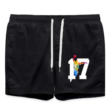 NUMÉRO 17 : 17E ANNIVERSAIRE DE BASKET-BALL - Short de bain - noir - Devant - AI Model Male 185 light (185cm)
