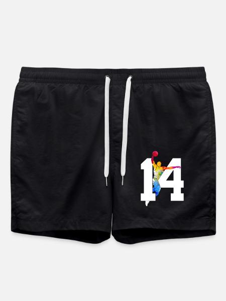 NUMMER 14 BASKETBALL 14. GEBURTSTAG - Badeshorts - Schwarz