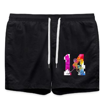 NUMÉRO 14 HOCKEY SUR GLACE 14E ANNIVERSAIRE - Short de bain - noir - Devant - AI Model Male 185 light (185cm)