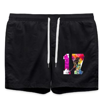NUMÉRO 17 HOCKEY SUR GLACE 17E ANNIVERSAIRE - Short de bain - noir - Devant - AI Model Male 185 light (185cm)