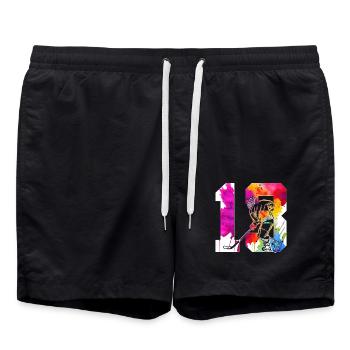 NUMÉRO 13 HOCKEY SUR GLACE 13E ANNIVERSAIRE - Short de bain - noir - Devant - AI Model Male 185 light (185cm)