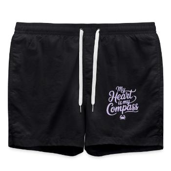 Signe du zodiaque de caractère du Cancer : Mon cœur est le mien - Short de bain - noir - Devant - AI Model Male 185 light (185cm)