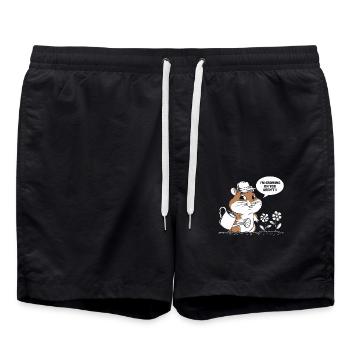 Niedlicher Hamster Mit Gießkanne Und Blumen - Badeshorts - Schwarz - Vorne - AI Model Male 185 light (185cm)
