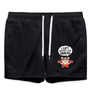 Je soulève des poids parce que j’adore les collations - Short de bain - noir - Devant - AI Model Male 185 light (185cm)