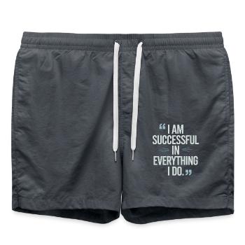 Je réussis à manifester tout de - Short de bain - charbon - Devant - AI Model Male 185 light (185cm)