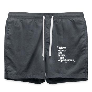 Widder Sternzeichen: Wo Andere Grenzen Sehen, Sehe - Badeshorts - Anthrazit - Vorne - AI Model Male 185 light (185cm)
