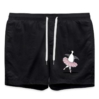 Eleganter Pinguin im Ballett-Tutu - Badeshorts - Schwarz - Vorne - AI Model Male 185 light (185cm)