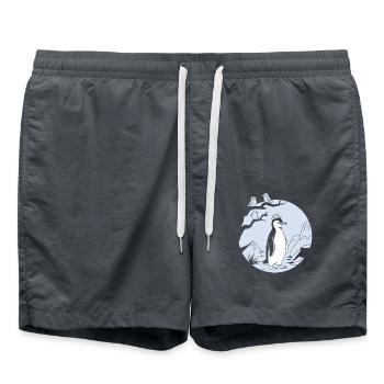 Bird watching with penguin in the mountains - Swim Trunks - anthracite - Front - AI Model Male 185 light (185cm)