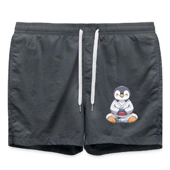 Judo Penguin Meditation Masterful - Swim Trunks - anthracite - Front - AI Model Male 185 light (185cm)