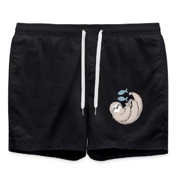 Signes du zodiaque paresseux Poissons Paresseux Art - Short de bain - noir - Devant - AI Model Male 185 light (185cm)