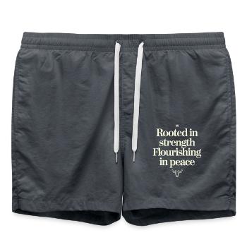 Taureau Zodiaque Force Paix Enracinée - Short de bain - charbon - Devant - AI Model Male 185 light (185cm)