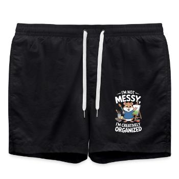 Ich Bin Nicht Chaotisch, Künstler Maler Kreativ - Badeshorts - Schwarz - Vorne - AI Model Male 185 light (185cm)