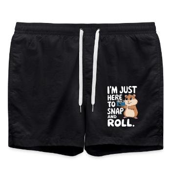Drôle de hamster photographie dicton - Short de bain - noir - Devant - AI Model Male 185 light (185cm)