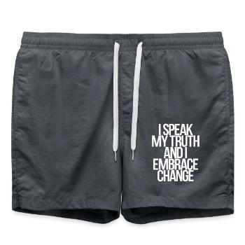 Signe du zodiaque Gémeaux : je dis ma vérité - Short de bain - charbon - Devant - AI Model Male 185 light (185cm)