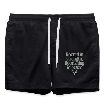 Stier Sternzeichen: Stärke Und Frieden Verankert - Badeshorts - Schwarz - Vorne - AI Model Male 185 light (185cm)