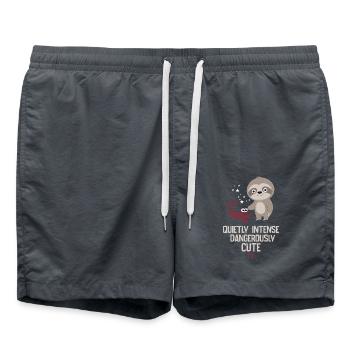 Scorpio Zodiac Sign Sloth: Calm Intense - Swim Trunks - anthracite - Front - AI Model Male 185 light (185cm)