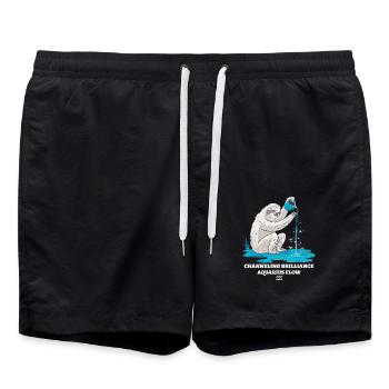 Wassermann Sternzeichen Faultier Channeling - Badeshorts - Schwarz - Vorne - AI Model Male 185 light (185cm)