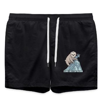 Grimper comme un capricorne : la motivation de la paresse - Short de bain - noir - Devant - AI Model Male 185 light (185cm)