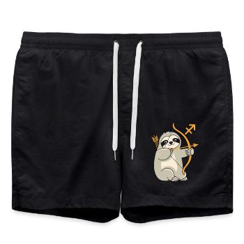 Sagittaire Zodiaque Paresseux Motif Drôle - Short de bain - noir - Devant - AI Model Male 185 light (185cm)