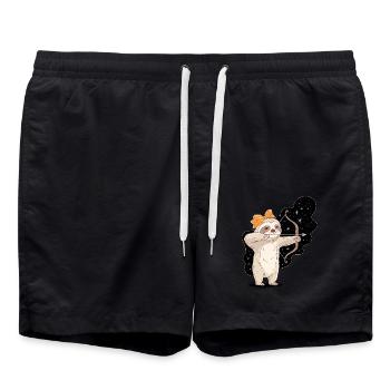 Sagittarius Zodiac Sloth with Bow and Arrow - Swim Trunks - black - Front - AI Model Male 185 light (185cm)