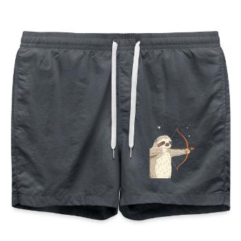 Sagittarius Zodiac Sloth with Bow and Arrow - Swim Trunks - anthracite - Front - AI Model Male 185 light (185cm)