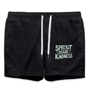 Let Your Kindness Sprout Vegan - Swim Trunks - black - Front - AI Model Male 185 light (185cm)