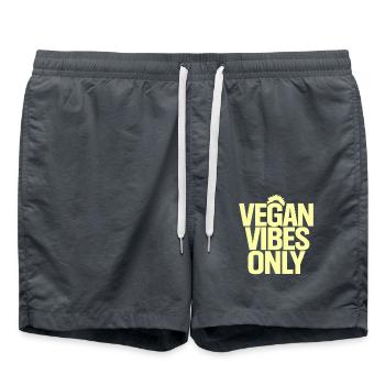 Vegan Vibes Only : Inspirer la vie végétalienne - Short de bain - charbon - Devant - AI Model Male 185 light (185cm)