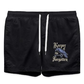 Gardien des oubliés avec corbeau et clé - Short de bain - noir - Devant - AI Model Male 185 light (185cm)