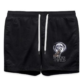 Echos Der Wildnis Wolf Und Mond - Badeshorts - Schwarz - Vorne - AI Model Male 185 light (185cm)
