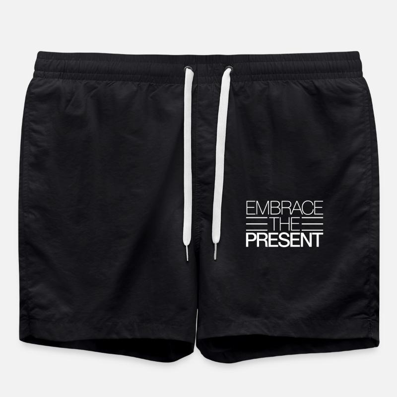 Embraces the Present Inspirational - Swim Trunks - black
