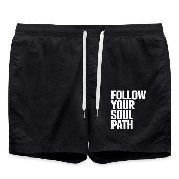 Follow Your Soul Path Inspirational - Swim Trunks - black - Front - AI Model Male 185 light (185cm)