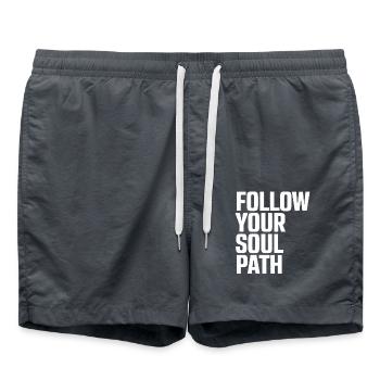 Follow Your Soul Path Inspirational - Swim Trunks - anthracite - Front - AI Model Male 185 light (185cm)