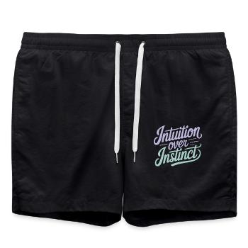 L’intuition plutôt que l’instinct Citation inspirante - Short de bain - noir - Devant - AI Model Male 185 light (185cm)