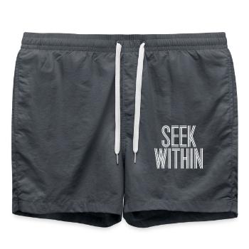 Inspire Your Spirituality with 'Seek Within' - Swim Trunks - anthracite - Front - AI Model Male 185 light (185cm)