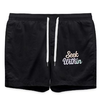 Inspiriere Spiritualität Zitat: Seek Within - Badeshorts - Schwarz - Vorne - AI Model Male 185 light (185cm)