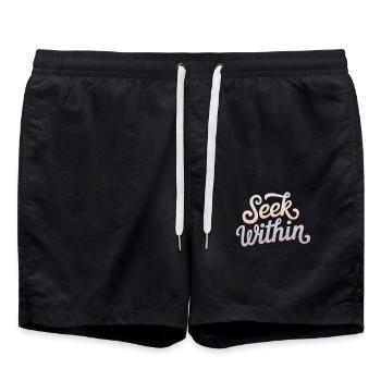 Inspiration Quote Search Inside - Swim Trunks - black - Front - AI Model Male 185 light (185cm)