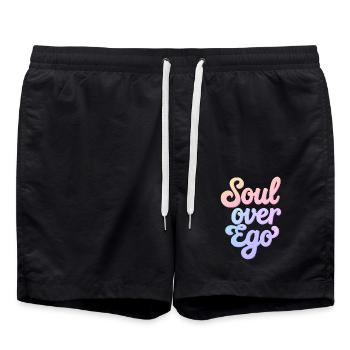 L’âme sur l’ego Citations de spiritualité inspirante - Short de bain - noir - Devant - AI Model Male 185 light (185cm)