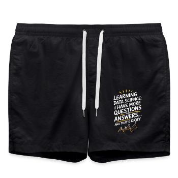 Data Scientist Data Sience: Mehr Fragen als - Badeshorts - Schwarz - Vorne - AI Model Male 185 light (185cm)