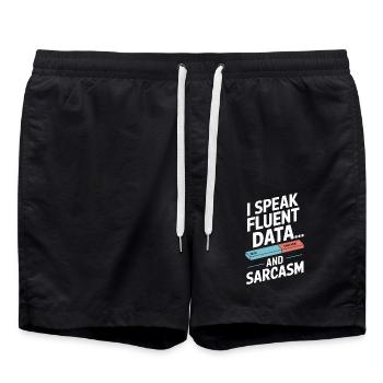 Ich Spreche Fließend Daten Und Sarkasmus - Badeshorts - Schwarz - Vorne - AI Model Male 185 light (185cm)
